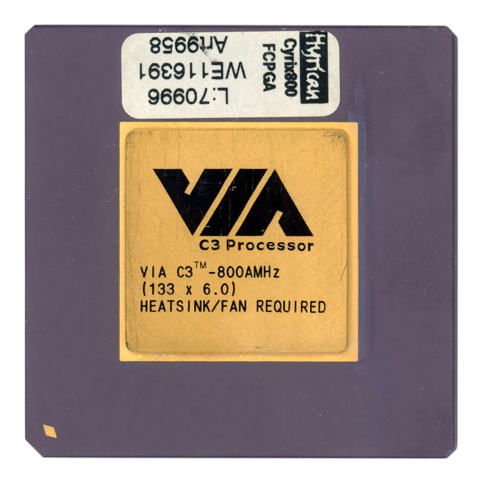 Processor CPU VIA Cyrix C3-800AMHz 800MHz 1.6V Socket 370 Samuel2 - Image 1 of 1