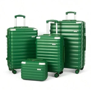 Luggage 4 Piece Set Lightweight ABS Suitcase with Double Spinner Wheels TSA Lock - Picture 1 of 8