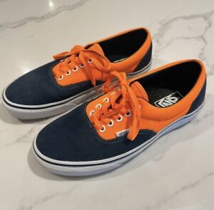 Vans TC9R Emmy two tone low top Canvas Skate Trainers Sneakers Blue Orange UK 7