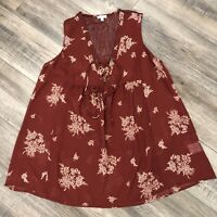 New Womens Floral Button Shirts Lily Floral Print Sleeveless Blouse Tops 16-26 