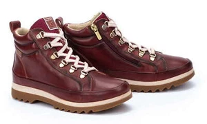 Pikolinos botín a presión VIGO Bordo rojo cuero zapatillas altas tobillo botín - Imagen 1 de 6