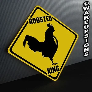 ROOSTER CROSSING SIGN ALUMINUM metal collectible funny chicken barn farm - Bild 1 von 1