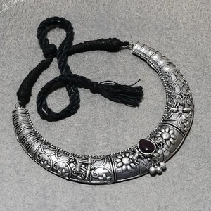 African Amethyst Gemstone Handmade Adjustable Black Dori Jewelry Necklace SR 68 - Picture 1 of 7