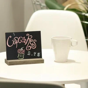 5-In Wedding Mini Tabletop Chalkboard Signs w/ Rustic Gray Wood Stands,Set of 6 - Picture 1 of 7