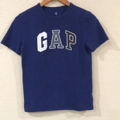 Gap Boys Sz XL 12/13 Shirt Blue Logo Tee Short Sleeve Jersey 100% Cotton Casual - Image 1 of 4