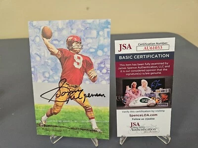 SONNY JURGENSEN "HOF 83" Signed 1991 Goal Line Art Card GLAC - #/5,000 - JSA COA - Image 1 of 2