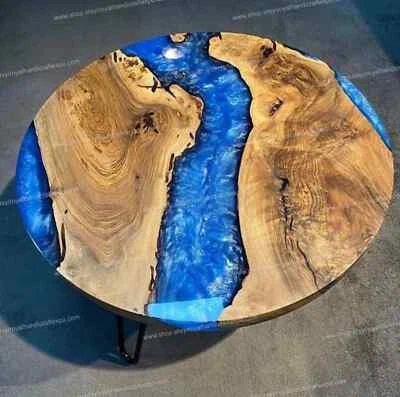 Round Epoxy Resin Tabletop / Epoxy Center Resin Tabletop, Custom Order Resin Tab - Image 1 of 4
