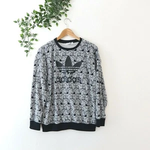 adidas Kids Long Sleeve Zebra Print Sweater XL14-15Y Black & White - Picture 1 of 4