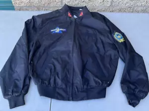 Vintage seaQuest DSV 4600 UEO Black Bomber Jacket World Travel Club M Patch - Picture 1 of 9