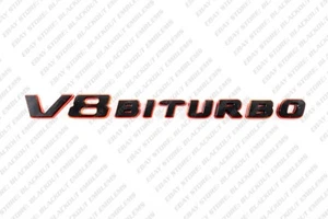 3D Gloss Black Red Fender Emblem for Mercedes-Benz AMG V8 Biturbo GL63 GLC63 - Picture 1 of 4