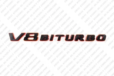 Emblema de guardabarros rojo negro brillante 3D para Mercedes-Benz AMG V8 biturbo GL63 GLC63 Foto 1 de 4
