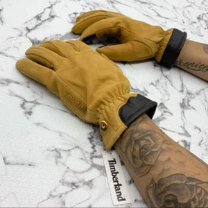 Men's Timberland Wheat | Black Genuine Leather Gloves NWT - Picture 1 of 6