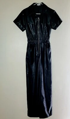 Mono WeWoreWhat Flight para mujer XS imitación cuero negro manga corta mujer fatal Foto 1 de 4