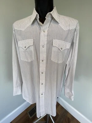 CAMISA A PRESIÓN VINTAGE PLATEADA DE KARMAN WESTERN TALLA 171/2-34 EE. UU. Foto 1 de 4