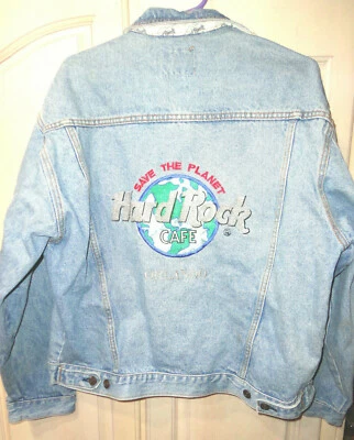 Vintage Hard Rock Cafe Orlando Denim Jean Jacket Embroidered Size Large  - Image 1 of 4