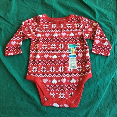 NUEVO CON ETIQUETAS Garanimals Rojo Manga Larga Una Pieza 3-6 Meses Foto 1 de 4