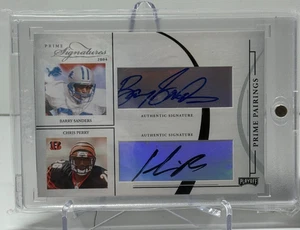 2004 PLAYOFF PRIME PAIRINGS Barry Sanders Marshall Faulk Perry Barlow Quad Auto - Picture 1 of 2