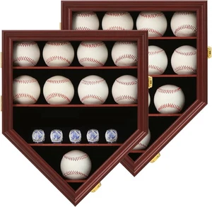 Espositore da baseball porta palline 12 palline - mogano, mogano - Foto 1 di 7