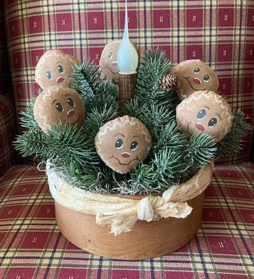 Primitive Gingerbread Pantry Box Lighted Arrangement - Image 1 of 3