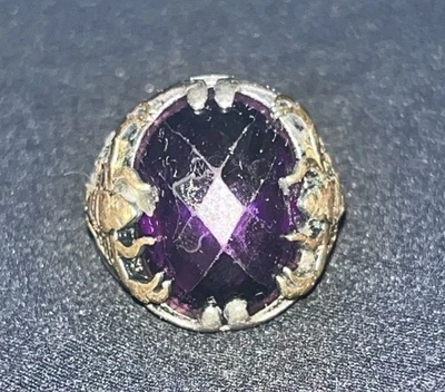 Anillo de plata de ley 925 con figura de escorpión de piedra amatista para hombre Foto 1 de 4