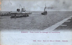 30-154) CARTOLINA PESARO PORTO CANALE RIMORCHIATORE BELLE ARTI CHIARA VIAGGIATA - Bild 1 von 2