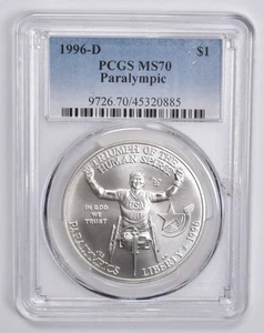 MS70 1996-D Paralympic Commemorative Dollar PCGS Blue Label *3136 - Picture 1 of 5