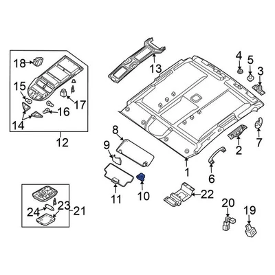 For Nissan Titan 2004-2015 Nissan 964097S000 Sun Visor Holder Foto 1 de 4