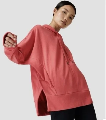 Sweaty Betty 连帽衫 XL Odyssey 粉红色逃生豪华意大利羊毛拇指孔 — 第 1/4 张图片