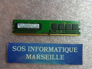 Barrette Mémoire SAMSUNG 512MB 1Rx8 PC2-5300U-555-12-D3 (M378T6553CZ3-CE6) - Picture 1 of 4