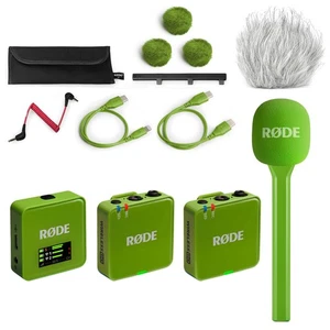 Rode Wireless GO Gen 3 Grün mit Interview GO Grün und Fell-Windschutz - Bild 1 von 9