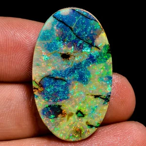 Sterling MONARCH OPAL oval cabochon loose gemstone 15.50 Cts. (18 x 32 x 04 mm) - Picture 1 of 7