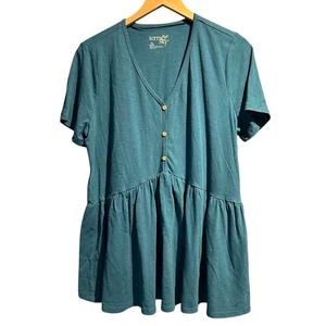 Túnica Terra & Sky Talla 0X 14W Nueva con Etiquetas Para Mujer Verde Azulado Boho Fluida Cómoda Oficina Informal  - Imagen 1 de 9
