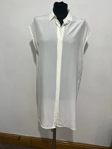 All Saints Silk Shirt Dress In Cream UK 10/12 Light Giovia Shirt Dress summer - Picture 1 of 11