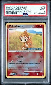 PSA 9 CHIMCHAR 76 2007 POKEMON REVERSE FOIL BURGER KING COLLECTION 2008 - Picture 1 of 2