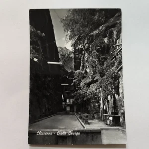 CHIAVENNA CROTTO CAURGA POSTCARD LARGE SHIPPED 1957 TRAVELLED WHITE BLACK - Picture 1 of 4