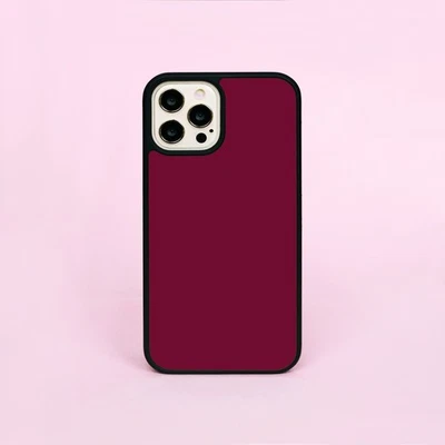 Cherry Mocha Burgundy Maroon Solid Colour Phone Case/Cover For iPhone - Image 1 of 4