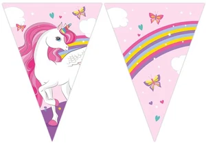 Procos 93763 Flag Banner Unicorn Rainbow Colours, FSC, Hanging Decoration, Garla - Picture 1 of 1