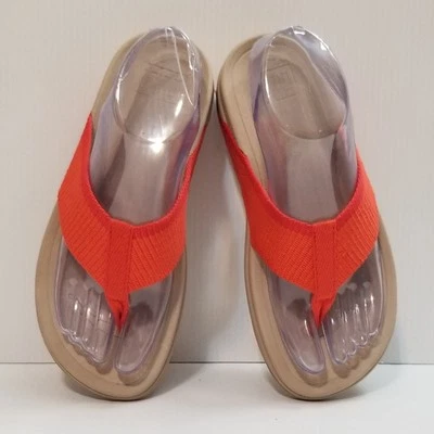 Fitflop Mujer 6 Surfa Sandalia Zapatos Naranja Tanga Cuña Sin Cordones Plataforma Cómoda Foto 1 de 4