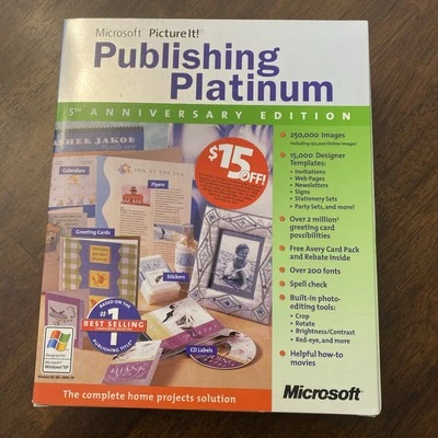 Microsoft Picture It! Publishing Platinum 2002 5th Anniversary Edition (Retail) - Image 1 of 2