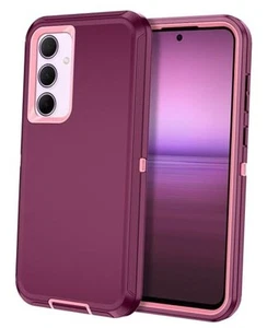 for Samsung Case Shockproof Dust/Drop Proof 3-Layer Galaxy A55 5G Purple/Pink - Picture 1 of 8