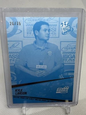 Kyle Larson 2014 Press Pass Racing NASCAR  Rookie #43 CYAN PROOF BLUE #26/35 - Image 1 of 2