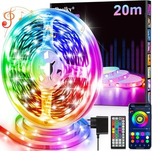 Realky Striscia LED, 20M RGB Luci Camera da Letto, Bluetooth APP Controllato Mul - Foto 1 di 9