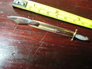SWANK SABER TIE CLASP w/ MOTHER OF PEARL INLAY - Picture 1 of 2