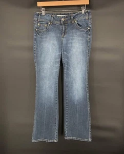 Vintage Mixit Womens Petite Low Rise Bootcut Jeans 10P Blue Medium Wash y2k - Picture 1 of 10