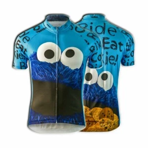 Sesame Street Cookie Monster "Ride Bike Eat Cookie" Maillot de ciclismo (pequeño) - Imagen 1 de 11