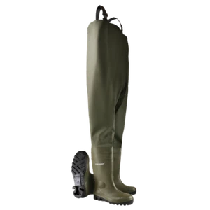 Dunlop Full Safety Truhe Wader S5 grün wasserdicht Angeln Stahl Zehe 142VP.PT - Bild 1 von 1