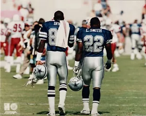 Foto con licencia de Michael Irving-Emmitt Smith 8x10 de los vaqueros de Dallas - Imagen 1 de 1