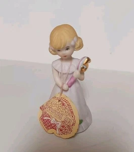 Vintage Enesco Growing Up Birthday Girls Blonde Age 5 Porcelain Figurine 1981 - Picture 1 of 5