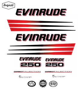 EVINRUDE DIRECT INJECTIONINJECTION 250hp outboard replacement decals/stickers - Picture 1 of 1