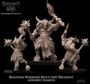 Beastmen Warriors x10 - Multi-Part - Avatars of War - Picture 1 of 8